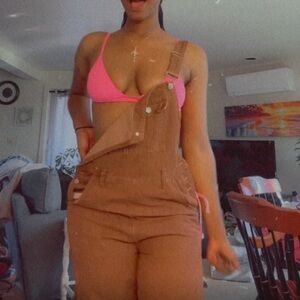 Brown Women's Denim Overalls
